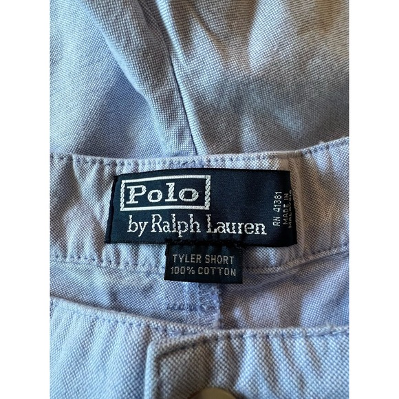 Polo Ralph Lauren Tyler Shorts 38 Light Blue Pleat Front 100% Cotton - Picture 3 of 4